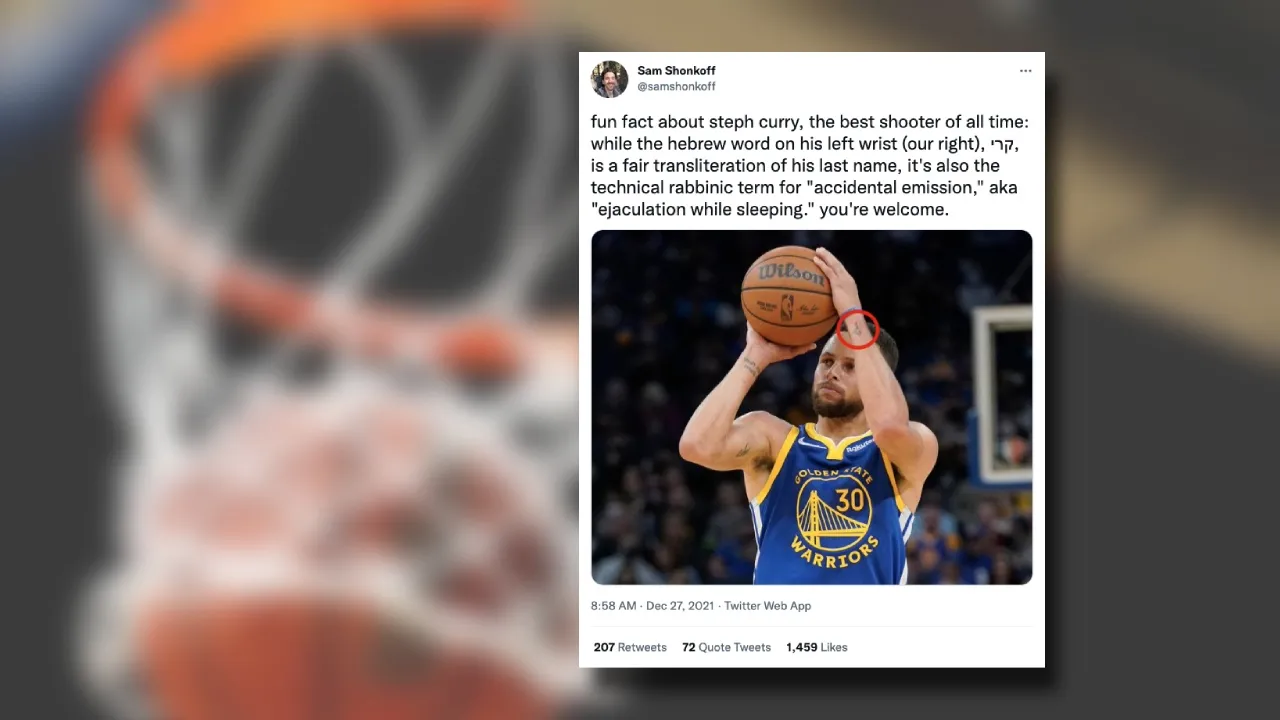 ‘Fun fact’ about Steph Curry’s Hebrew tattoo makes a splash on Twitter