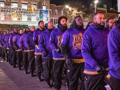 Israel United in Christ members march in New York, November 2022. (Facebook)