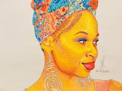Yihoyakeen Ben Israel specializes in marker portraits. (Courtesy)